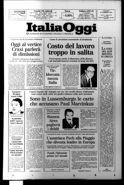 Italia oggi : quotidiano di economia finanza e politica